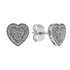 Revere 9ct White Gold Diamond Heart Cluster Stud Earrings