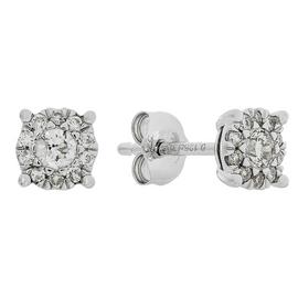 Revere 9ct White Gold 0.25ct tw Diamond Cluster Stud Earring