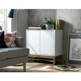 Argos Home Zander Textured Small Sideboard -White/Oak Effect