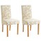 Argos Home Pair of Fabric Skirted Chairs - Cream Damask