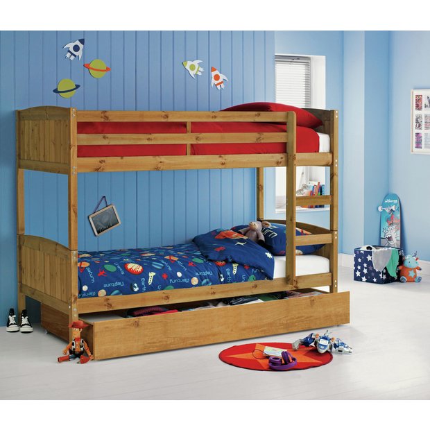 Buy HOME Detachable Single Bunk Bed Frame with Storage Pine at Argos