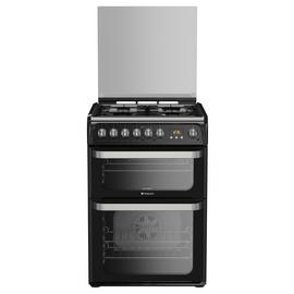 Hotpoint HUD61KS 60cm Double Oven Dual Fuel Cooker - Black