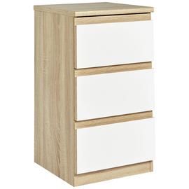 Avenue 3 Drawer Bedside Table