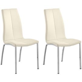 Argos Home Milo Pair of Curve Back Chairs - Ivory