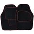 Set of 4 Car Mats - Black with Red Trim