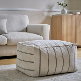 Argos Home Harper Fabric Pouffe - Natural