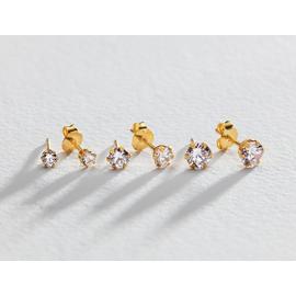 Revere 9ct Gold Plated Sterling Silver Stud Earrings