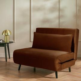 Habitat Roma Small Double Velvet Chairbed - Chocolate