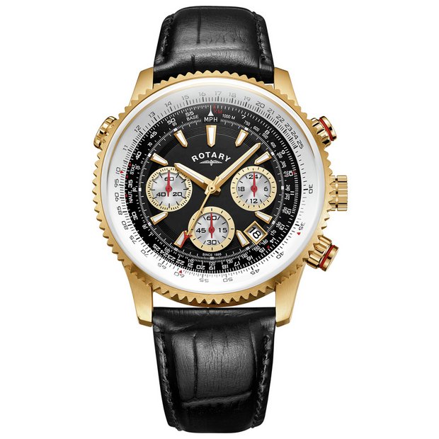 Rotary deals chronograph black