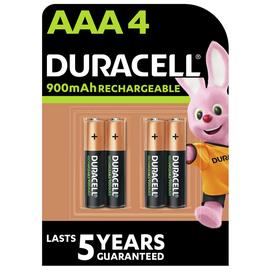 Duracell Rechargeable AAA Batteries, pre-charged - Pack of 4