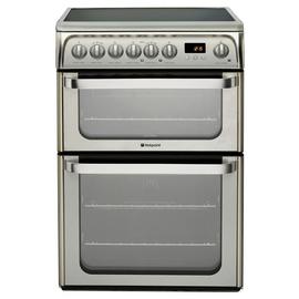 Hotpoint HUE61XS 60cm Double Oven Electric Cooker - S/Steel
