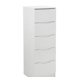 Legato 5 Drawer Tallboy - White Gloss