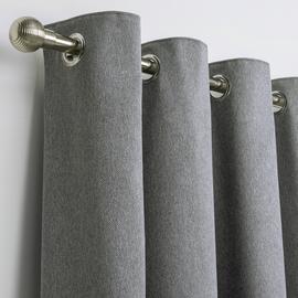 Habitat Textured Plain Blackout Lined Eyelet Curtains