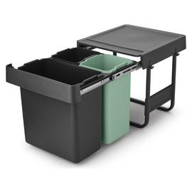 Brabantia Sort & Go 10+10+20 Litre Built-in Bin - Dark Grey