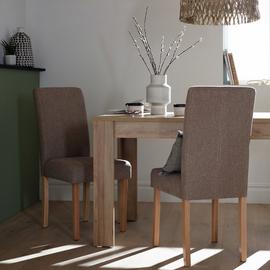 Argos Home Pair of Midback Fabric Dining Chair - Brown