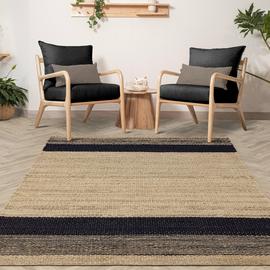 Asiatic Cedar Charcoal Jute Flatweave Rug - 160x230cm