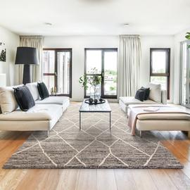 Asiatic Noah Grey Wool Cut Pile Rug