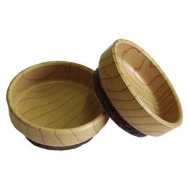 Argos Home Felt Base 60mm Wood Castor Cups - 4 pack