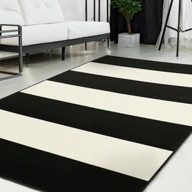 Homemaker Maestro Bold Stripe Black Cut Pile Rug