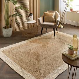 Origins Border Natural Jute Flatweave Rug - 160x230cm