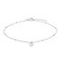 State of Mine Sterling Silver Beaded Anklet with Heart Charm
