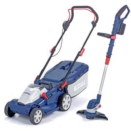 Spear & Jackson Cordless 34cm Lawnmower & 25cm Grass Trimmer