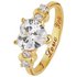 Moon & Back 9ct Gold Plated Silver CZ I Love You Ring