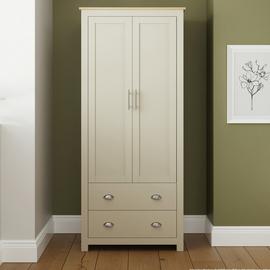 GFW Lancaster 2 Drawer 2 Door Wardrobe - Cream