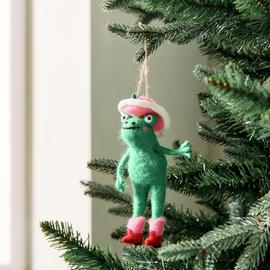 Habitat Single Cowgirl Frog Christmas Hanging Decoration