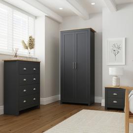 GFW Lancaster 3 Piece 2 Door Wardrobe Set - Grey & Oak