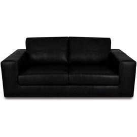 Habitat Daly Leather Wide Arm 3 Seater Sofa - Black