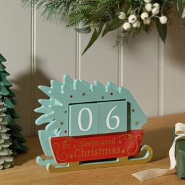 Habitat Sleigh Shaped Wooden Christmas Countdown Calendar