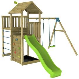 TP Skywood Wooden Climbing Frame with Deck, Swing, and Slide