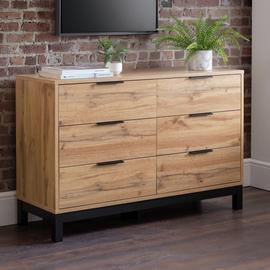 Julian Bowen Bali Wide 6 Drawer Chest - Oak