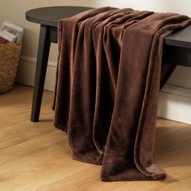 Argos Home Fleece Throw - Coffee - 125x150cm