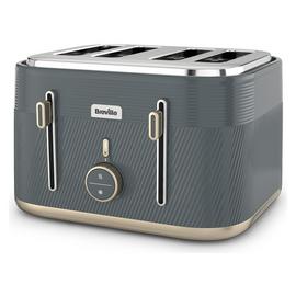 Breville Obliq VTT972 4-Slice Toaster - Grey