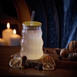 Argos Home Glass Coffee Cup with Bamboo Lid