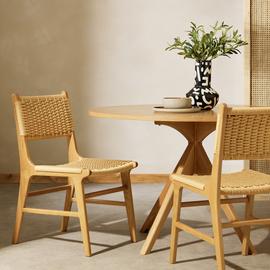 Habitat Faro Pair of Solid Wood Dining Chairs - Light Wood