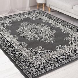 Homemaker Bukhura Traditional Grey Cut Pile Rug - 200x290cm