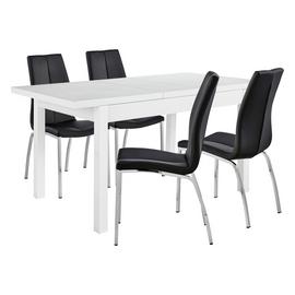 Argos Home Lyssa Gloss Extending Table & 4 Milo Chairs
