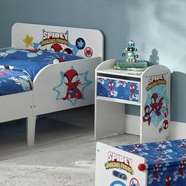 Spidey 1 Drawer Bedside Table - White & Blue