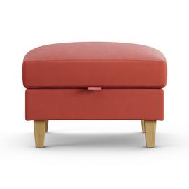 Habitat Flint Fabric Storage Footstool - Papaya