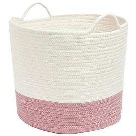 Great Little Trading Company Rope Storage Basket-Ivory/Pink