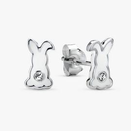 Revere Sterling Silver Crystal Stone Bunny Stud Earrings