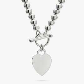 Revere Sterling Silver Heart Bar Beaded Chain Necklace