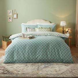 furn Krissa Block Print Blue Bedding Set