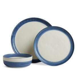 Habitat Artisan Stripe 12 Piece Dinner Set - Blue