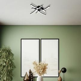 EGLO Cabezas-E Cross Steel LED Flush Ceiling Light - Black