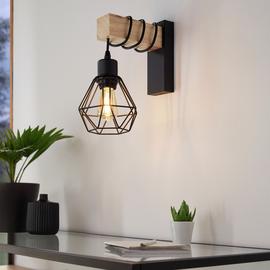 EGLO Townshend 5 Wooden Wall Light - Black