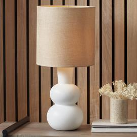 Pacific Aaliyah Ceramic Curved Table Lamp - Natural & White